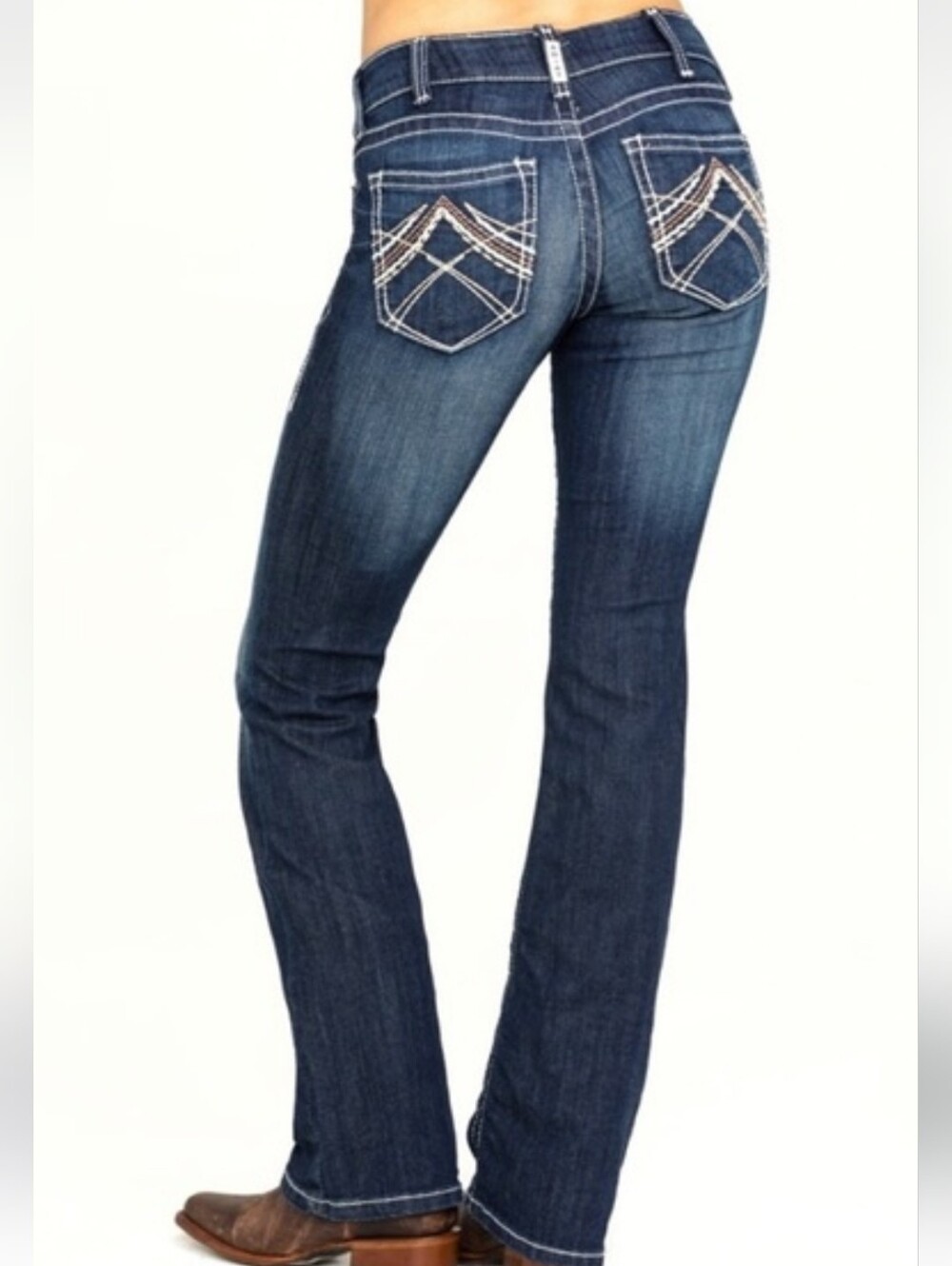 Ariat REAL Rosy Whipstitch Womens Low Rise Boot Cut Jeans Size 25s